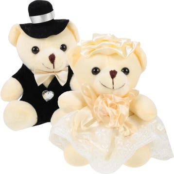 Schattig bruidspaar in de vorm van 2 pluche eitjes, Verzenden, Nieuw, Versiering, Geboorte of Huwelijk