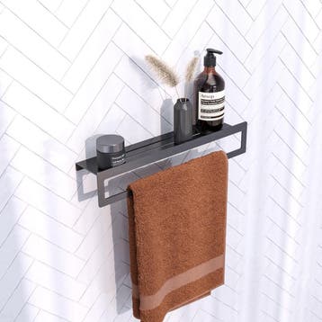 Brauer Handdoekrek - met Planchet - Gunmetal Geborsteld Pvd, Huis en Inrichting, Badkamer | Badtextiel en Accessoires, Ophalen of Verzenden