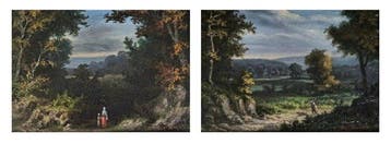 Auguste Hanotel (?-1895) - 2 landscape paintings, Antiek en Kunst, Kunst | Schilderijen | Klassiek