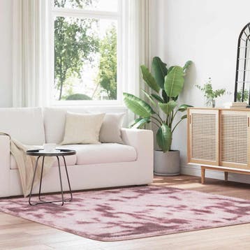 vidaXL Hoogpolig vloerkleed NAVARRA 200x200 cm polyester, Verzenden, Nieuw, Roze