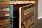 Uniek dressoir JAKARTA 160cm kleurrijk gerecycled massief, Huis en Inrichting, Kasten | Dressoirs, Ophalen of Verzenden, Nieuw