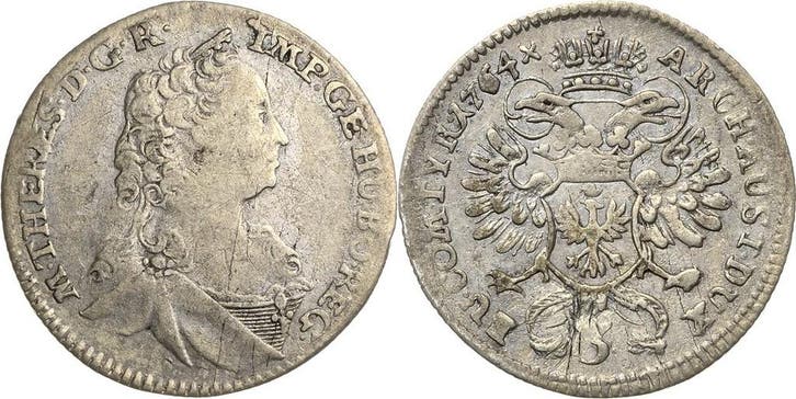 3 Kreuzer 1764, Habsburg Maria Theresia 1740-1780, Postzegels en Munten, Munten | Europa | Niet-Euromunten, Verzenden