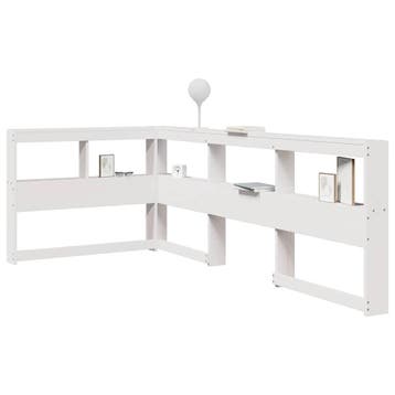 vidaXL Boekenkast Hoofdeinde L-vormig 75 cm massief, Verzenden, Nieuw, Wit, Hout