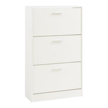 Schoenenkast Sykkylven 3 kleppen wit 103x60x24 cm [en.casa], Verzenden, Nieuw