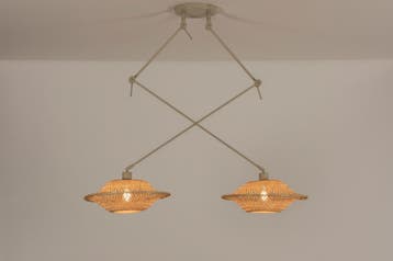 Rietveld Hanglampen - Bruin, Beige, Zand, Naturel - Metaal,, Verzenden, Nieuw