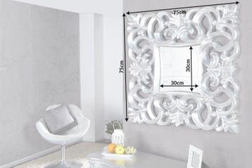 Elegante wandspiegel VENICE 75x75cm zilver antiek barokstijl, Huis en Inrichting, Woonaccessoires | Spiegels, Ophalen of Verzenden