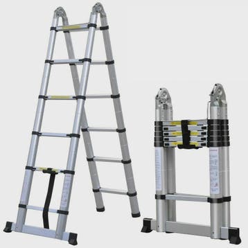 Uitschuifbare Telescoopladder 3.8m of 5m - A-Frame, Aluminiu, Doe-het-zelf en Verbouw, Verzenden, Nieuw