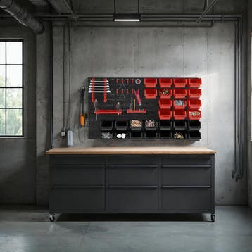 Wanderek met 28 stapelboxen en gereedschapshouders, Verzenden, Nieuw