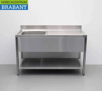 HCB RVS Spoeltafel spoelbak Premium-line Gelast model 140 cm, Ophalen of Verzenden, Nieuw in verpakking