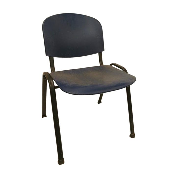 Stapelbare stoel, 50x55x78 cm, blauw/zwart, set van 7,, Zakelijke goederen, Kantoor en Winkelinrichting | Kantoormeubilair en Inrichting