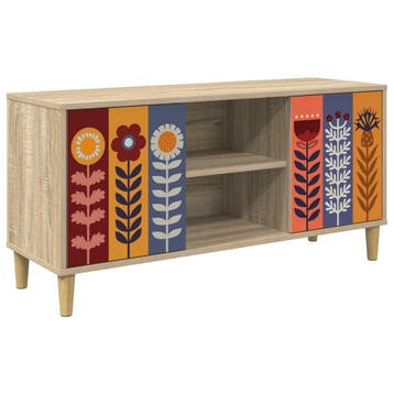 vidaXL Tv-meubel ESSEN 102 x 33 x 50 cm Sonoma Bewerkt hout, Minder dan 50 cm, Verzenden, Nieuw, Minder dan 100 cm