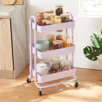 Keukentrolley Pyhäntä met 3 manden 78,5x46x35 cm lichtpaars, Verzenden