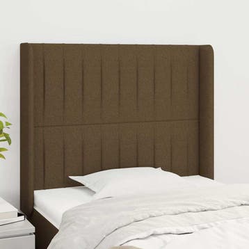 vidaXL Hoofdbord met randen 103x16x118/128 cm stof, Verzenden, Nieuw, Bruin, Stof