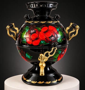Samovar - Handbeschilderd - Elektrisch, floraal, Antiek en Kunst
