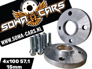 Spacers vw golf1 polo caddy jetta 4x100 15mm Spoorverbreders, Verzenden