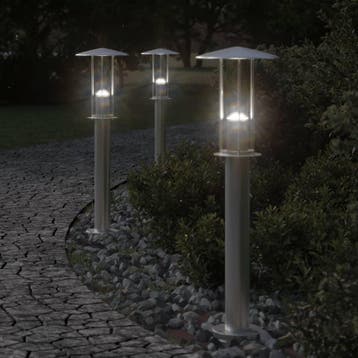 vidaXL Buitenvloerlamp 60 cm roestvrijstaal zilverkleurig, Verzenden, Nieuw, Rvs, Vloerlamp