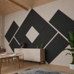 Akoestische Wandpanelen - Set van 4 - Donkergrijs, Verzenden, Nieuw