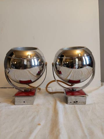 Lamp (2) - oogbal - Staal, Antiek en Kunst, Antiek | Lampen