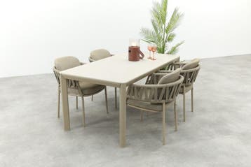 Taste Calma/Hartman Kyra rope tuinset voor 4 personen 180x90, Verzenden, Nieuw, Overige materialen, Tuinset