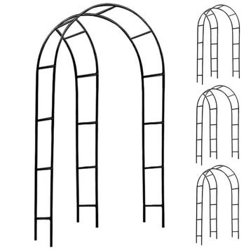 Rozenboog Set van 4 Zwart 240x140x37cm (Tuinbogen pergola), Verzenden, Nieuw