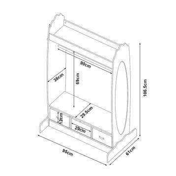 Kledingkast Moskenes open kast voor kinderen 106,5x95x61 cm, Kinderen en Baby's, Verzenden, Nieuw
