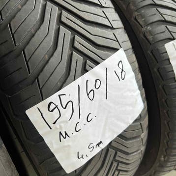 2 x Michelin CrossClimate 195-60-18 4 Seizoenbanden 4,5mm, 18 inch, Gebruikt, Ophalen of Verzenden, All Season