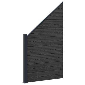 vidaXL Hekpaneel WPC en Aluminium Zwart, Verzenden, Nieuw