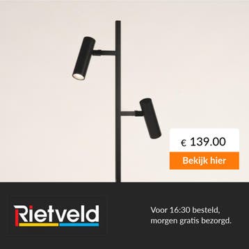 Rietveld-Vloerlampen-Zwart-Aluminium, Verzenden, Nieuw