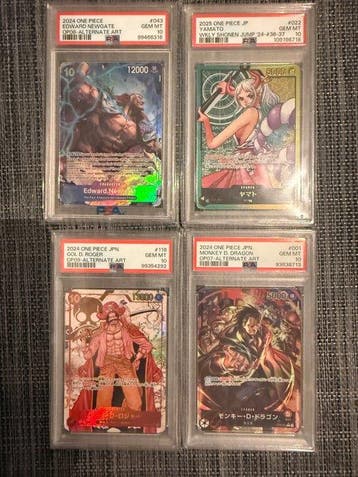 Bandai - 4 Graded card - One Piece - GOL D. ROGER Alternate, Nieuw
