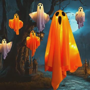 Halloween Hangende Spook met LED Verlichting - Spookachtige, Verzenden, Nieuw