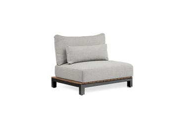 Suns Evora eenzitter antraciet frame/teak met soft grey, Ophalen of Verzenden, Nieuw