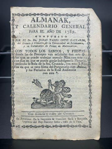 Judas Tadeo Ortiz Gallardo y Villarroel - Almanak y, Antiek en Kunst, Antiek | Boeken en Bijbels