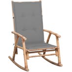 vidaXL Schommelstoel met kussen bamboe, Tuin en Terras, Tuinstoelen, Verzenden, Nieuw, Hout