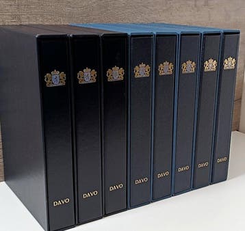 Accessoires - 8 Davo Albums voor postzegelmapjes en, Gestempeld