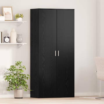 vidaXL Hoge kast 80 x 39 x 178 cm Bewerkt hout Zwart eiken, Verzenden, Nieuw
