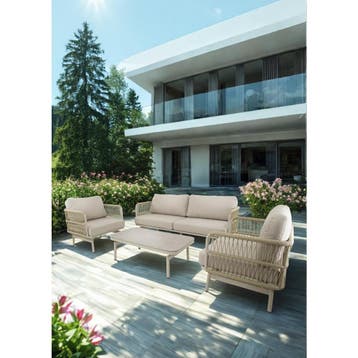 Akiro loungeset - beige, Ophalen of Verzenden, Nieuw