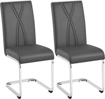 2dekans | Yaheetech Eetkamerstoelen Set van 2 - Donkergrijs, Huis en Inrichting, Ophalen of Verzenden, Zo goed als nieuw
