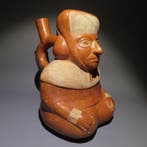 Moche -Met Spaanse exportvergunning- Keramiek sculptuur -