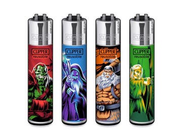 Clipper aansteker - Fantasy Worriors - CP11 (4 stuks), Verzenden, Nieuw
