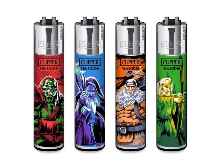Clipper aansteker - Fantasy Worriors - CP11 (4 stuks), Verzamelen, Rookartikelen, Aanstekers en Luciferdoosjes, Nieuw, Verzenden