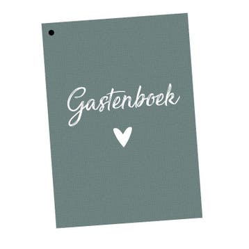 Hippe Kaartjes - Gastenboek invulkaarten 25 pers. - Groen, Verzenden, Nieuw