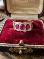 Zonder minimumprijs - Ring - 9 kt. Roségoud, Zilver Robijn -, Sieraden, Tassen en Uiterlijk, Ringen, Nieuw