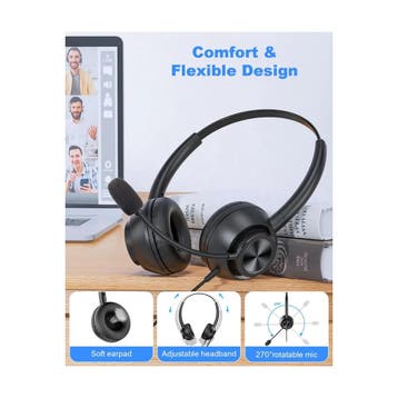 New bea headset met microfoon PC, USB-teleoperator-hoofdt..., Verzenden, Nieuw