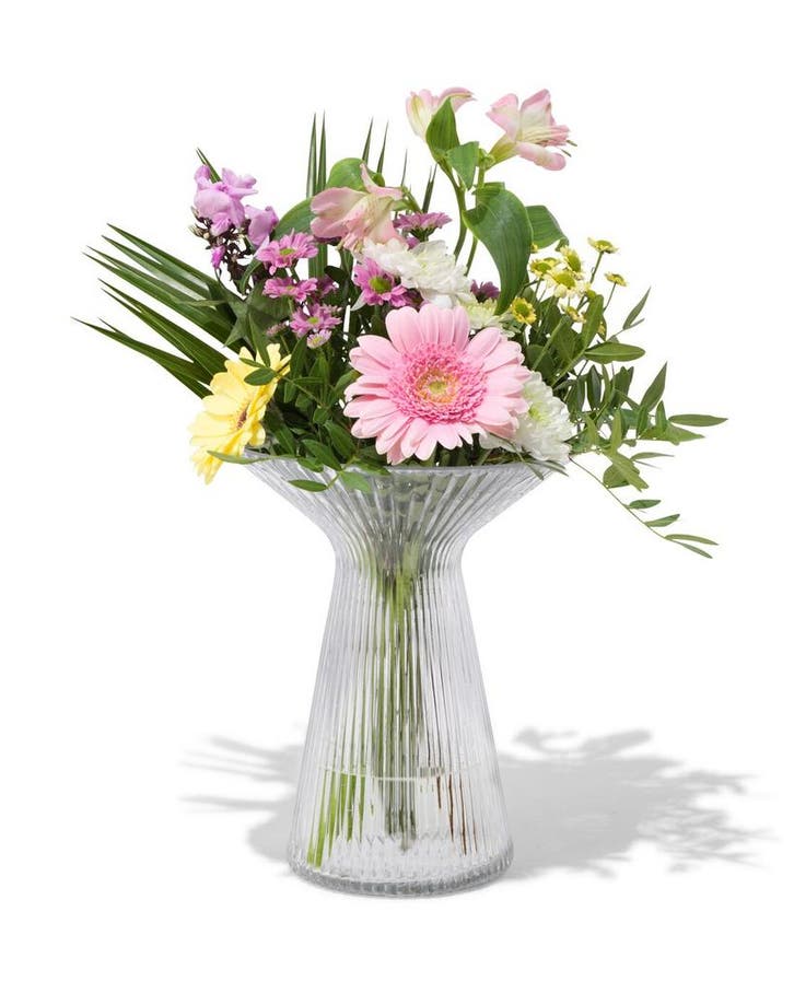 HEMA Kraagvaas glas Ø4x22 van €14.99 voor €10 sale, Huis en Inrichting, Woonaccessoires | Vazen, Nieuw, Verzenden