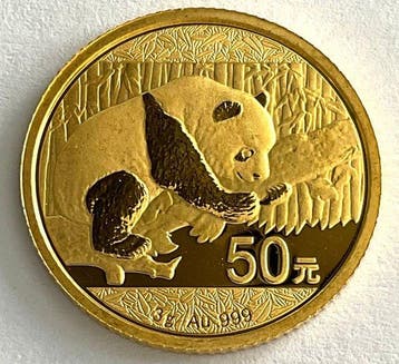 China. 50 Yuan 2016, Chinese Panda, 3gr