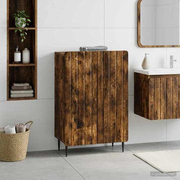vidaXL Badkamer Opbergkast ZWOLLE Gerookt eiken 59,5 x 31 x, Verzenden, Nieuw