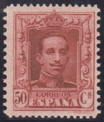 Spanje 1922/1930 - Alfonso XIII. Type Vaquer. 50 centiemen,, Postzegels en Munten, Gestempeld