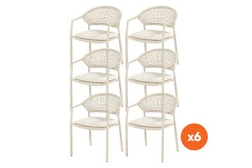 Set van 6 - Hartman Taragona stapelbare rope dining, Tuin en Terras, Tuinsets en Loungesets, Verzenden, Nieuw, Overige materialen