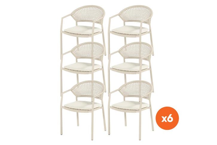 Set van 6 - Hartman Taragona stapelbare rope dining, Tuin en Terras, Tuinsets en Loungesets, Nieuw, Overige materialen, Verzenden