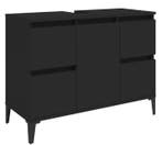 Zwarte Wastafelkast – Moderne Badkamerkast met 4 Lades, Verzenden, Nieuw
